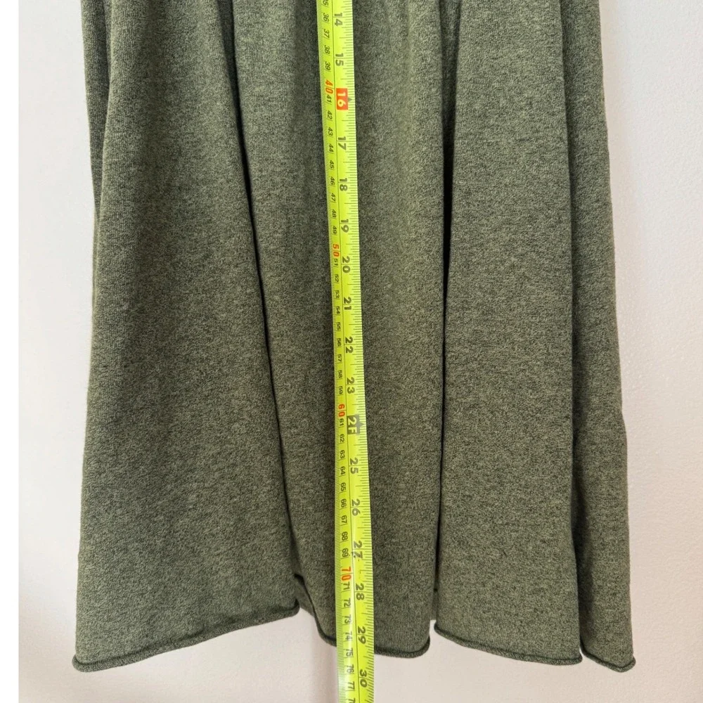 Free People Olive Green Smocked Ruffle Knit Mini Dress Sleeveless Small cottage